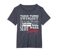 West Coast Swing Dance WCS Dancing Terms Dancer Ballroom T-Shirt, Femme Grandes Tailles, Bleu Chiné, 5X