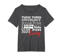 West Coast Swing Dance WCS Dancing Terms Dancer Ballroom T-Shirt, Femme Grandes Tailles, Chiné Foncé, 5X