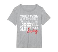 West Coast Swing Dance WCS Dancing Terms Dancer Ballroom T-Shirt, Femme Grandes Tailles, Gris Chiné, 3X