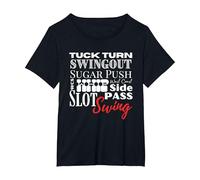 West Coast Swing Dance WCS Dancing Terms Dancer Ballroom T-Shirt, Femme Grandes Tailles, Noir, 4X
