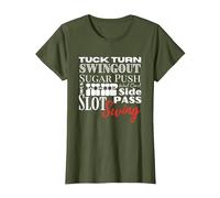 West Coast Swing Dance WCS Dancing Terms Dancer Ballroom T-Shirt, Femme, Olive, XS