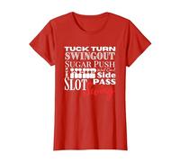 West Coast Swing Dance WCS Dancing Terms Dancer Ballroom T-Shirt, Femme, Rouge, L