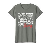 West Coast Swing Dance WCS Dancing Terms Dancer Ballroom T-Shirt, Femme, Vert Kaki chiné, XS