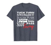 West Coast Swing Dance WCS Dancing Terms Dancer Ballroom T-Shirt, Homme, Bleu Chiné, M