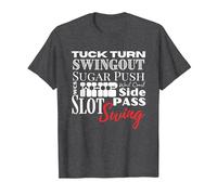 West Coast Swing Dance WCS Dancing Terms Dancer Ballroom T-Shirt, Homme, Chiné Foncé, XL