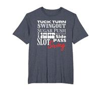 West Coast Swing Dance WCS Dancing Terms Dancer Ballroom T-Shirt, Homme Grandes Tailles, Bleu Chiné, 6X Tall