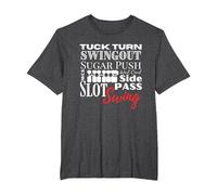 West Coast Swing Dance WCS Dancing Terms Dancer Ballroom T-Shirt, Homme Grandes Tailles, Chiné Foncé, 4X Tall