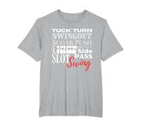 West Coast Swing Dance WCS Dancing Terms Dancer Ballroom T-Shirt, Homme Grandes Tailles, Gris Chiné, 4X Tall