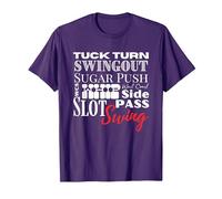 West Coast Swing Dance WCS Dancing Terms Dancer Ballroom T-Shirt, Homme, Violet, M