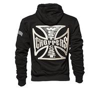 West Coast WCC Choppers Hoodie Cross Panel Zip Black - M