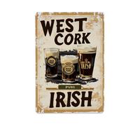 West Cork - Plaque en métal vintage vintage - Décoration murale pour maison, bar, café - 20,3 x 30,5 cm