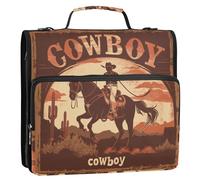 West Cowboy Classeur d'école à 3 anneaux avec bandoulière et poignée Étanche 3,8 cm
