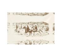 West Desert Cactus avec Cowboys Chevaux Chevaux Bannière Décor Décor Intérieur Extérieur Rassemblement Graduation Noël