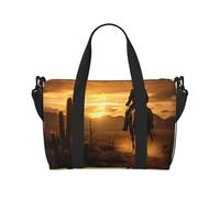 West Desert Cactus avec Cowboys Riding Horses2 Sac de sport pour femme, sac de sport pour femme, noir, One Size