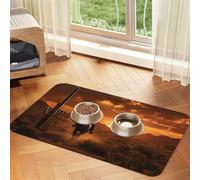 West Desert Cactus avec Cowboys Riding Horses3 Imprimé Tapis d'alimentation pour chien pour gamelle d'eau et nourriture pour chiens Tapis distributeur d'eau Accessoires pour chiens