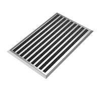 WEST&EAST Tapis d'entrée extérieur 50x80 cm, paillasson extérieur avec Bord en Aluminium argenté et revêtement en polypropylène, Tapis d'extérieur résistant à la Pluie, Tapis de Porte pour entrée
