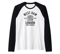 West Ham Banlieue de Londres Royaume-Uni Impression Noire Manche Raglan