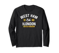 West Ham East London Royaume-Uni Est. 1086 Blanc et Or Manche Longue