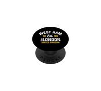 West Ham East London Royaume-Uni Est. 1086 Blanc et Or PopSockets PopGrip Adhésif