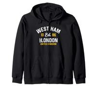 West Ham East London Royaume-Uni Est. 1086 Blanc et Or Sweat à Capuche