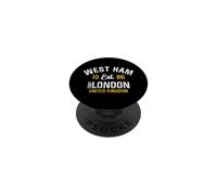 West Ham East London United Kingdom Impression vieillie Blanc/doré PopSockets PopGrip Adhésif