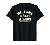 West Ham East London United Kingdom Impression vieillie Blanc/doré T-Shirt Graphique avec Valeur