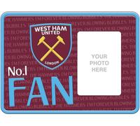 West Ham United FC - Cadre photo "No. 1 Fan", métal, gaufré BS4647 (taille unique) (Vin rouge/bleu ciel/jaune)