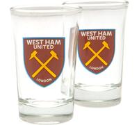 West Ham United FC - verre à déclic - pack de 2 BS4032 (taille unique) (Transparent)