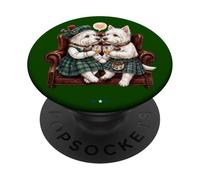 West-Highland-Terrier Westie Chiens Whisky Amour Écosse PopSockets PopGrip Adhésif