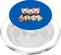 West Highland Terriers, foulard écossais et whisky PopSockets PopGrip pour MagSafe