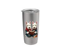 West Highland Terriers lisant la poésie de Robert Burns Gobelet isotherme en acier inoxydable double paroi