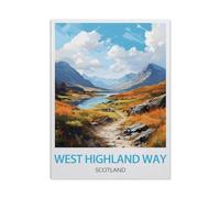West Highland Way Ecosse, Affiche de Voyage Vintage，Jigsaw Puzzle 1000 Pièces en Papier Puzzle-Stitch Classique Bricolage Enfants Décompression Jouet Éducatif Brithday Cadeaux Puzzles（50x70cm）-AK32