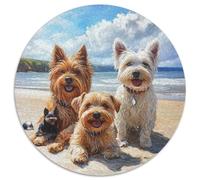 West Highland White Terrier 1000 Pièce Jigsaw Puzzles Jeux Éduchatifs Soulageur De Stress Jigsaw Rond Belle DécoRation Puzzle pour Adultes Et Enfants 1000pcs (67.5x67.5cm)