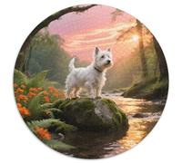 West Highland White Terrier, Jeu Circulaire Exigeant De 1000 Pièces Avecchien de Compagnie, Recommandé pour Moments De Silence Et Concentration 1000pcs (67.5x67.5cm)