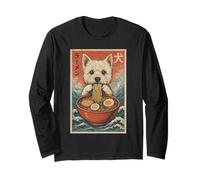 West Highland White Terrier mangeant des ramen Kawaii Anime Dog Manche Longue