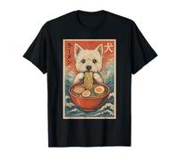 West Highland White Terrier mangeant des ramen Kawaii Anime Dog T-Shirt