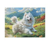 West Highland White Terrier Mignon Ferme 500 Pièces Puzzle Adolescent en Carton Anti Déchirure Animal Animal de Compagnie Poupée Difficulté Moyenne Activité Éducative Passe Temps Petit Prix Pa