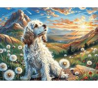 West Highland White Terrier Mignon mer de Fleurs 1000 Pièces Puzzle Créatif en Carton Rigide sans Déformation Bêtes fantastiques Difficulté Moyenne Activité Manuelle Loisir Créatif Cadeau Créatif Ann