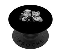 West Highland White Terrier Père Noël pour Amoureux des Chiens PopSockets PopGrip Adhésif