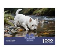 West Highland White Terrier Puzzle 1000 Pièces Chien de Compagnie - Challenge Zen, Carte Géographique À Assembler, Poster Inclus, Cadeau Éducatif, 70x50cm/1000pcs