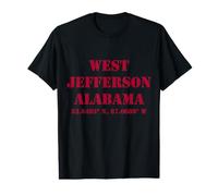 West Jefferson Alabama Coordonnées Souvenir T-Shirt Graphique avec Valeur