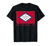 West Memphis Arkansas USA Drapeau Souvenir T-Shirt