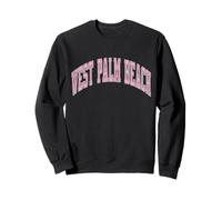 West Palm Beach Florida FL Varsity Style Texte rose Sweatshirt