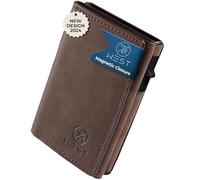 WEST® Portefeuille Homme Slim avec Fermeture Magnétique - Porte-Feuille Homme jusqu'à 10 Cartes, Portefeuilles et Porte-Cartes RFID Anti-Clonage, Design à Mécanisme Coulissant avec Coffret Cadeau