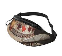 West Rodeo Hat Sac banane personnalisé imprimé, sac à bandoulière léger et polyvalent pour les aventures quotidiennes et en plein air, Noir , Taille unique, Sac à dos décontracté