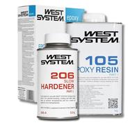 WEST SYSTEM Résine Époxy et Durcisseur 105/206 A Pack - Époxy Bi-composant | Qualité Marine pour Bois & Métal, Adhésif Étanche pour Réparation Bateaux et Utilisation Extérieure