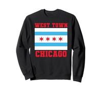 West Town Chicago Illinois Flag Loop 773 312 Plat à Pizza Profond Sweatshirt