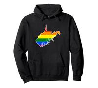 West Virginia Carte USA État Arc-en-Ciel Drappeu Fierté Sweat à Capuche