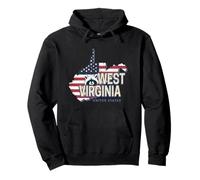 West Virginia États Unis avec Carte Vintage USA Souvenir Sweat à Capuche