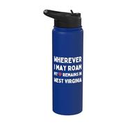 West Virginia Wherever I May Roam My Heart Remains In Stainless Steel Insulated Water Bottle